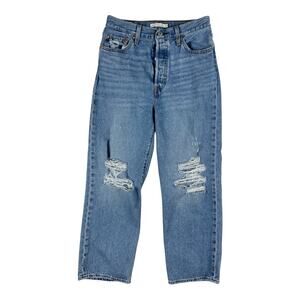 Levi’s Ribcage Straight Ankle Jeans After Love Light Wash 28